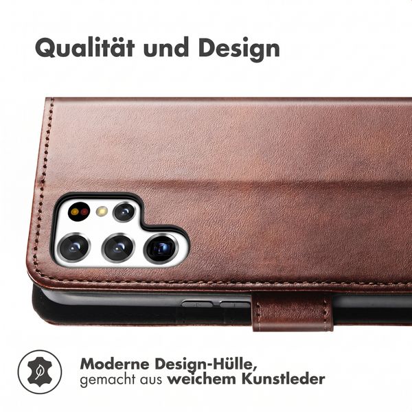 imoshion Luxuriöse Klapphülle Samsung Galaxy S22 Ultra - Dunkelbraun