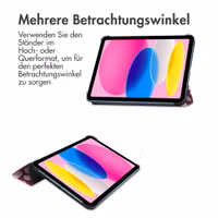 imoshion Design Trifold Klaphülle Apple iPad 11 (2025) 11 Zoll A16 / iPad 10 (2022) 10.9 Zoll - Bloom Love Blush