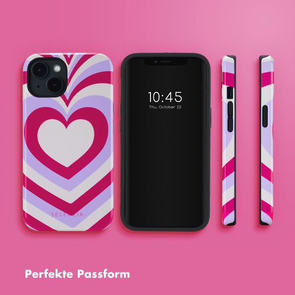 Selencia Vivid Rückabdeckung mit MagSafe Apple iPhone 14 - Double Hearts Rubine Red Lilac