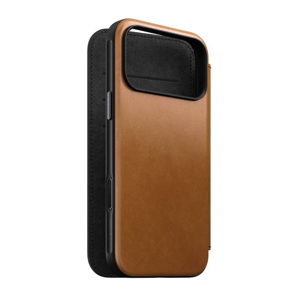 Nomad Modern Leather Folio Klapphülle Apple iPhone 17 Pro Max - English Tan
