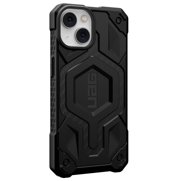 UAG Monarch Backcover MagSafe für das iPhone 14 - Carbon Fiber