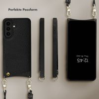 Selencia Nova HandyHülle mit Kordel und Kartenhalter Samsung Galaxy A57 (5G) - Schwarz