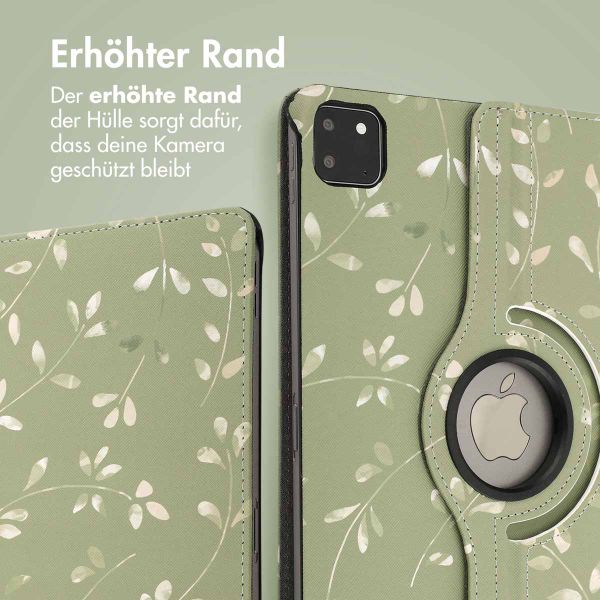 imoshion 360° drehbare Design Klapphülle für das iPad Pro 11 (2024) M4 - Green Flowers