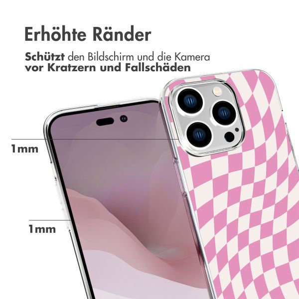 imoshion Design Hülle für das iPhone 14 Pro - Retro Pink Check