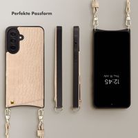 Selencia Nova Croco HandyHülle mit Kordel und Kartenhalter Samsung Galaxy A37 (5G) - Beige