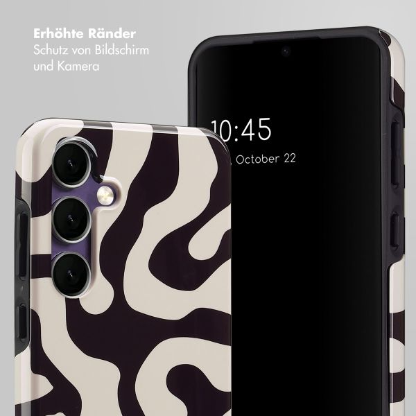 Selencia Vivid Tough Back Cover für das Samsung Galaxy S24 FE - Art Wave Black