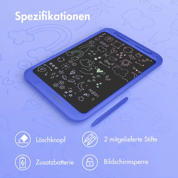 imoshion LCD-Zeichentablett für Kinder - Mit Farbbildschirm und 2 Stiften - Cobalt Blue