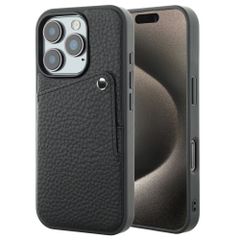 Selencia Riva Back Cover mit Kartenfach Apple iPhone 15 Pro - Schwarz