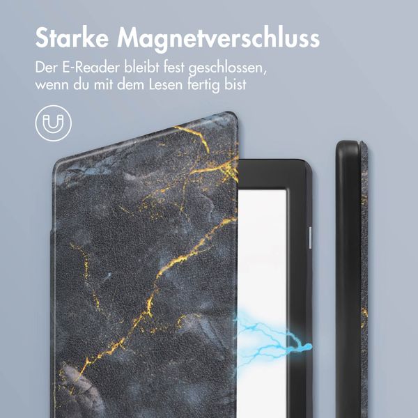 imoshion Design Slim Hard Case Klapphülle Kobo Nia - Black Marble