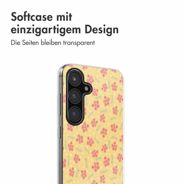 imoshion Design Hülle Samsung Galaxy S24 FE - Sunny Yellow Petite Flowers
