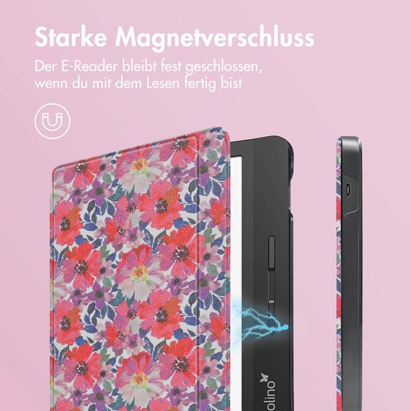 imoshion Design Slim Hard Case Sleepcover mit Stand für das Tolino Vision 5 - Flower Watercolor