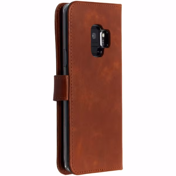 Selencia Echtleder Klapphülle Samsung Galaxy S9 - Hellbraun