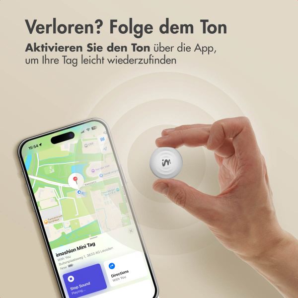 imoshion Mini Tag - Bluetooth-Tracker für iOS - 2 pack - Weiß