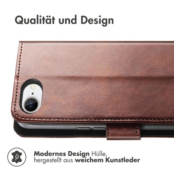imoshion Luxuriöse Klapphülle Apple iPhone SE (2022 / 2020) / 8 / 7 / 6(s) - Dunkelbraun