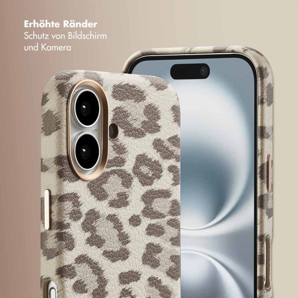 Selencia Sabi Backcover Leopardenmuster mit MagSafe Apple iPhone 16 - Soft Ivory
