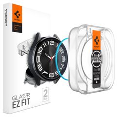 Spigen EZ FIT Glas.tR Displayschutzfolie mit Applikator für die Samsung Galaxy Watch 6 Classic - 43 mm - Transparent