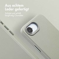 Accezz MagSafe Leather Backcover Apple iPhone 16e - Light Grey