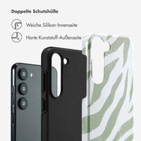 Selencia Vivid Back Cover Samsung Galaxy S23 - Colorful Zebra Sage Green