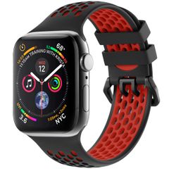 imoshion Silikonsportarmband Buckle für das Apple Watch Series 1-9 / SE - 38/40/41 mm / Series 10 - 42 mm - Schwarz / Rot