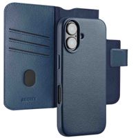 Accezz 2-in-1 Klapphülle aus Leder mit MagSafe für das Apple iPhone 16 - Nightfall Blue