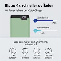 imoshion Powerbank - 20.000 mAh - Schnelles Aufladen und Power Delivery - Grün