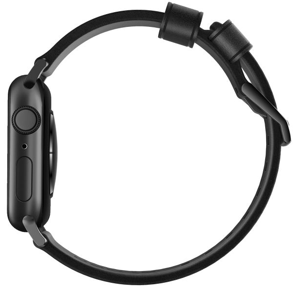 Nomad Modernes Lederarmband für das  Apple Watch Series 1 t/m 11 / SE / Ultra (44/45/46/49 mm) - Schwarz