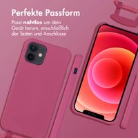 imoshion Color Backcover mit abnehmbarem Handykette und MagSafe Apple iPhone 12 (Pro) - Raspberry