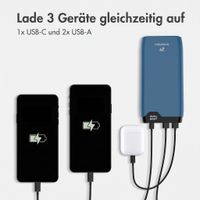 imoshion Powerbank 20.000 mAh - 22,5W Schnellladegerät - USB-C / USB-A - Blau