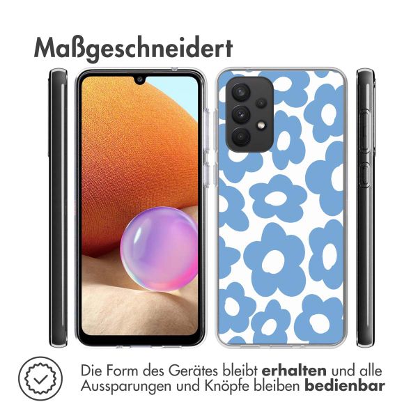 imoshion Design Hülle Samsung Galaxy A33 - Retro Blue Flowers