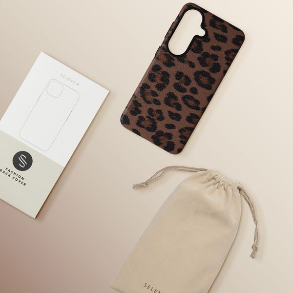 Selencia Sabi Backcover Leopardenmuster mit MagSafe Samsung Galaxy S26 - Mocha Brown