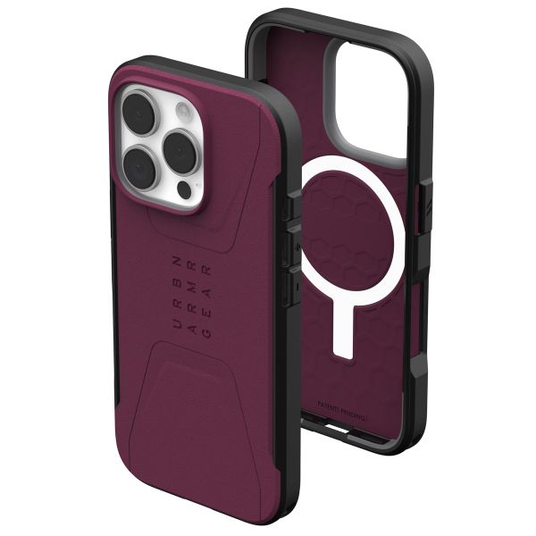 UAG Civilian Backcover MagSafe für das iPhone 16 Pro - Bordeaux