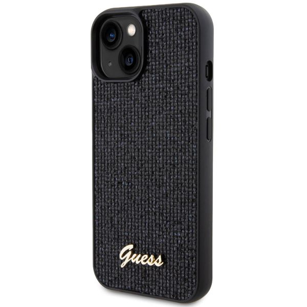 Guess Disco Script Back Cover für das iPhone 15 - Schwarz