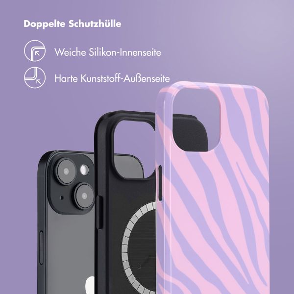 Selencia Vivid Tough Back Cover MagSafe für das iPhone 14 - Zebra Light Pink Lilac