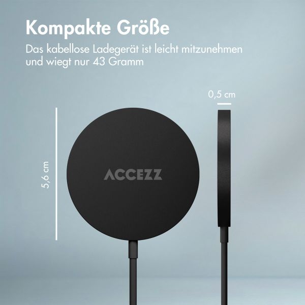 Accezz Wireless Charger USB-C - MagSafe kabelloses Ladegerät - 1 Meter - Schwarz