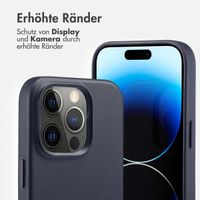 Accezz MagSafe Leather Backcover für das Apple iPhone 14 Pro - Onyx Black
