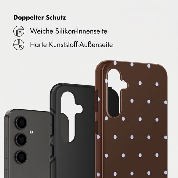 Selencia Vivid Back Cover Samsung Galaxy S24 FE - Happy Dots Chocolate