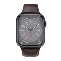 WiWu Vintage Lederarmband für das  Apple Watch Series 1 t/m 9 / SE (38/40/41 mm) | Series 10 / 11 (42 mm) - Braun