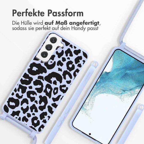 imoshion Silikonhülle design mit Band für das Samsung Galaxy S22 Plus - Animal Lila