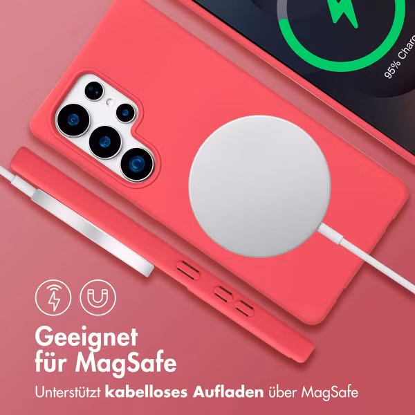 imoshion Color Backcover mit abnehmbarem Handykette und MagSafe Samsung Galaxy S25 Ultra - Red Raspberry