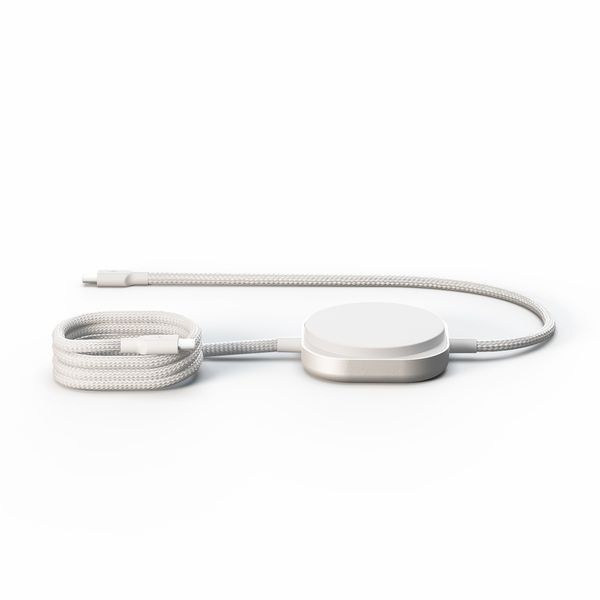 Zens Pro 2 USB-C-Kabel mit kabellosem Ladegerät für Telefon / Earbuds - MagSafe und Qi2 - Weiß