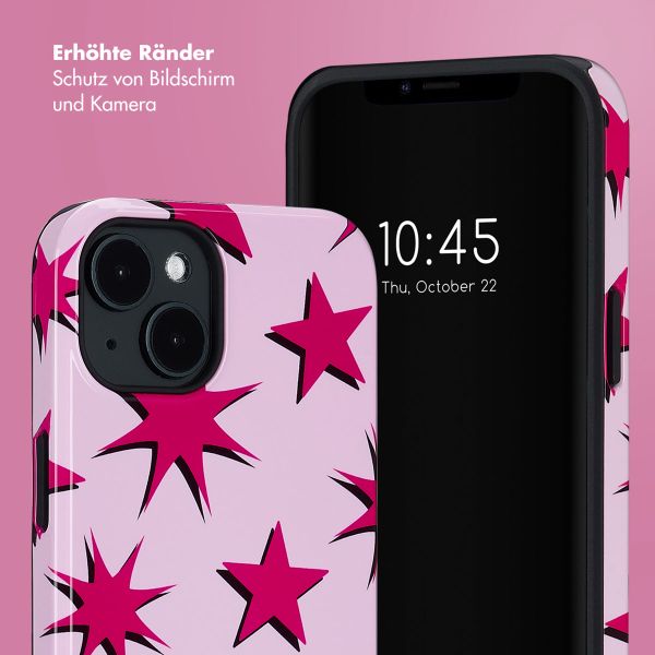 Selencia Vivid Tough Back Cover MagSafe für das iPhone 14 - Stars Rubine Red Light Pink