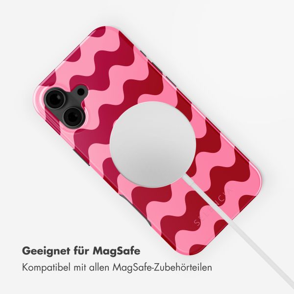 Selencia Vivid Tough Back Cover mit MagSafe für das iPhone 16 - Wave Vibes Lipstick