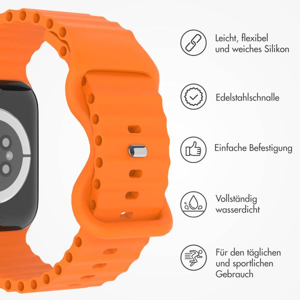 imoshion Athletisches Silikonarmband für die Apple Watch Series 1 bis 9 / SE (38/40/41 mm) | Series 10 (42 mm) - Orange