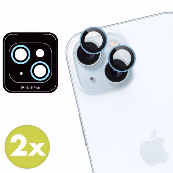 imoshion 2er-Pack Objektivschutz für Kamera für das Apple iPhone 15 / 15 Plus - Blue