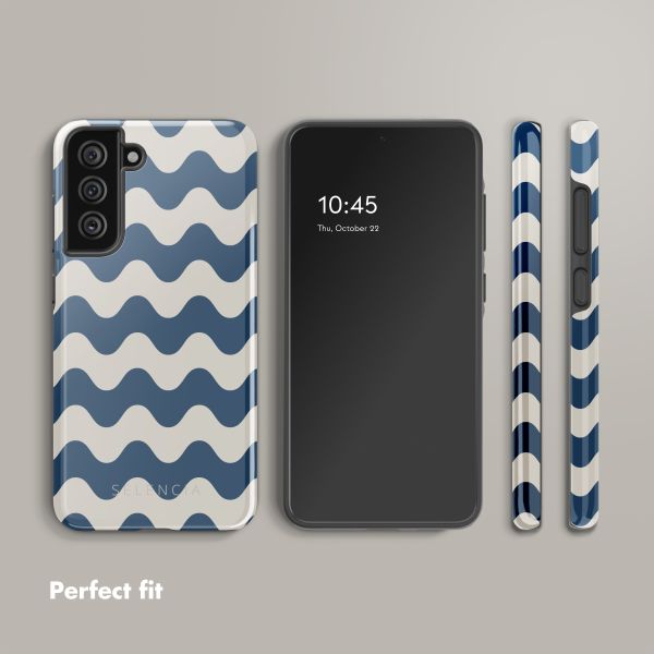 Selencia Vivid Back Cover Samsung Galaxy S21 FE - Wave Vibes Classic Blue