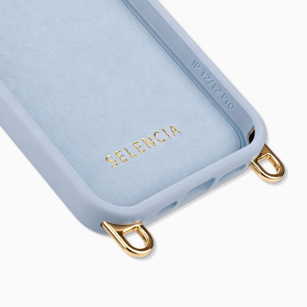 Selencia Rivièra Backcover mit MagSafe mit abnehmbaren Haken iPhone 12 / 12 Pro - Powder Blue
