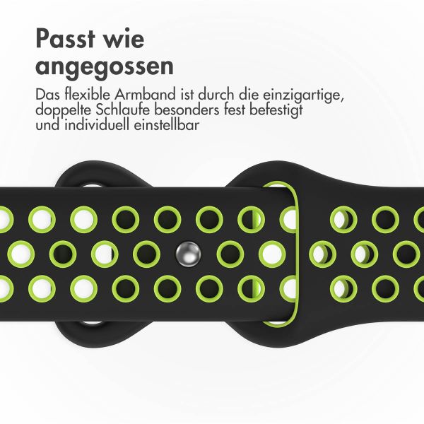 imoshion Sportarmband⁺ für das Apple Watch Series 1 bis 11 / SE / Ultra (44/45/46/49 mm) - Größe M/L - Black Volt