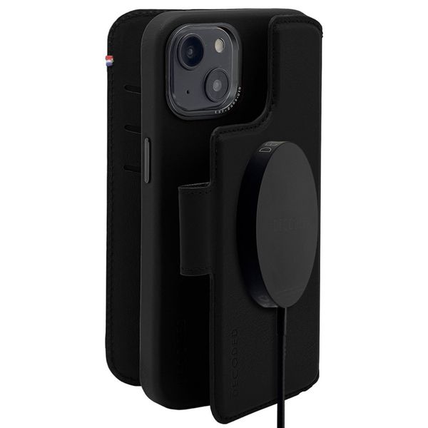 Decoded 2 in 1 Leather Klapphülle Apple iPhone 14 - Schwarz