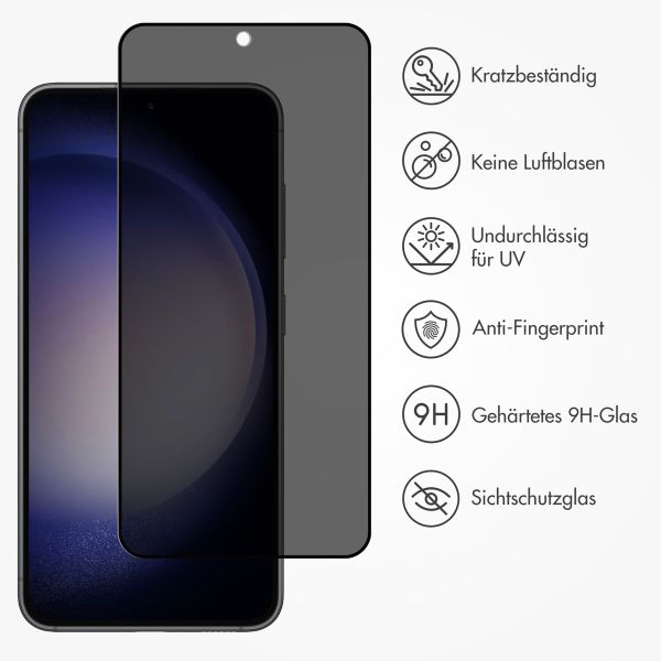 Accezz Privacy Displayschutz aus gehärtetem Glas für das Samsung Galaxy S22 / S23