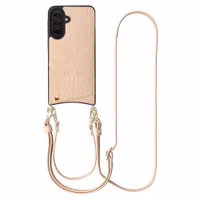 Selencia Nova Croco HandyHülle mit Kordel und Kartenhalter Samsung Galaxy A37 (5G) - Beige